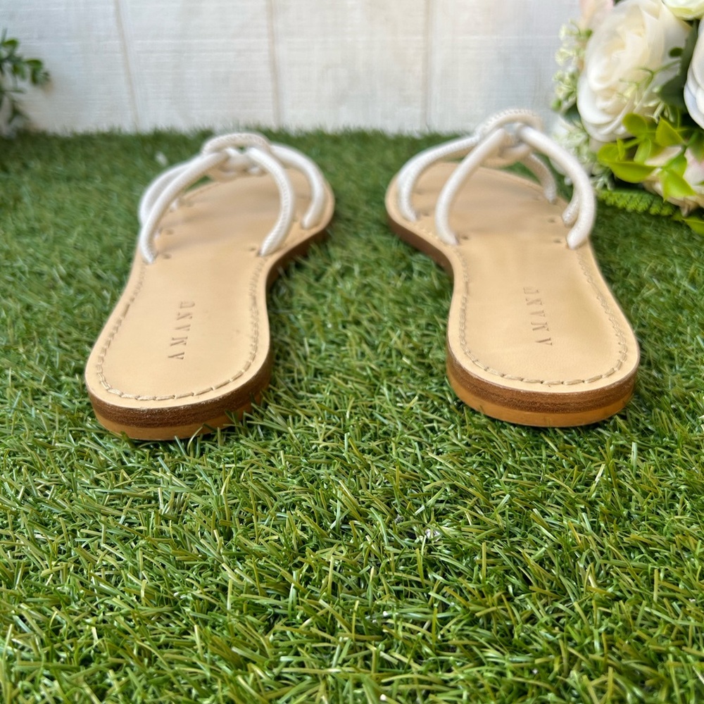 Amanu Handmade Zanzibar white Slide Sandals size 5 New - Picture 7 of 13
